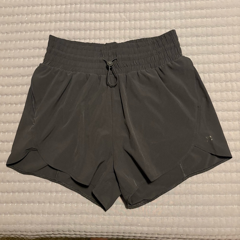 All In Motion Women's High Rise Black Athletic Shorts